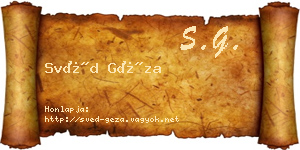 Svéd Géza névjegykártya