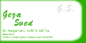 geza sved business card